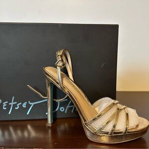 Betsey Johnson Gold Strappy Heels